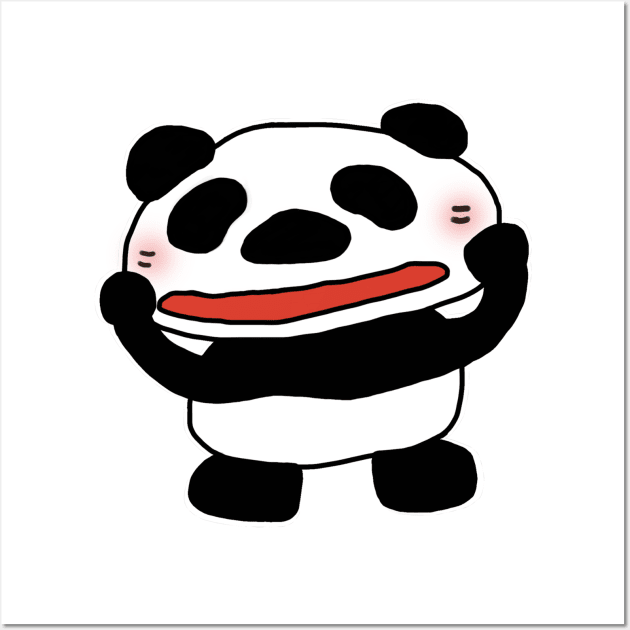 funny panda is feeling shy Wall Art by flyinghigh5